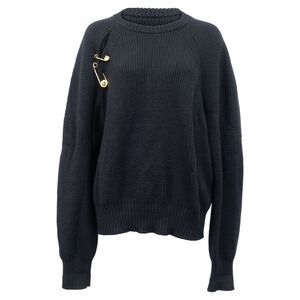 Versace Oversized Safety Pin Sweater in Black Wool